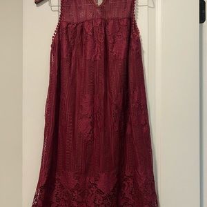 Maroon lace dress